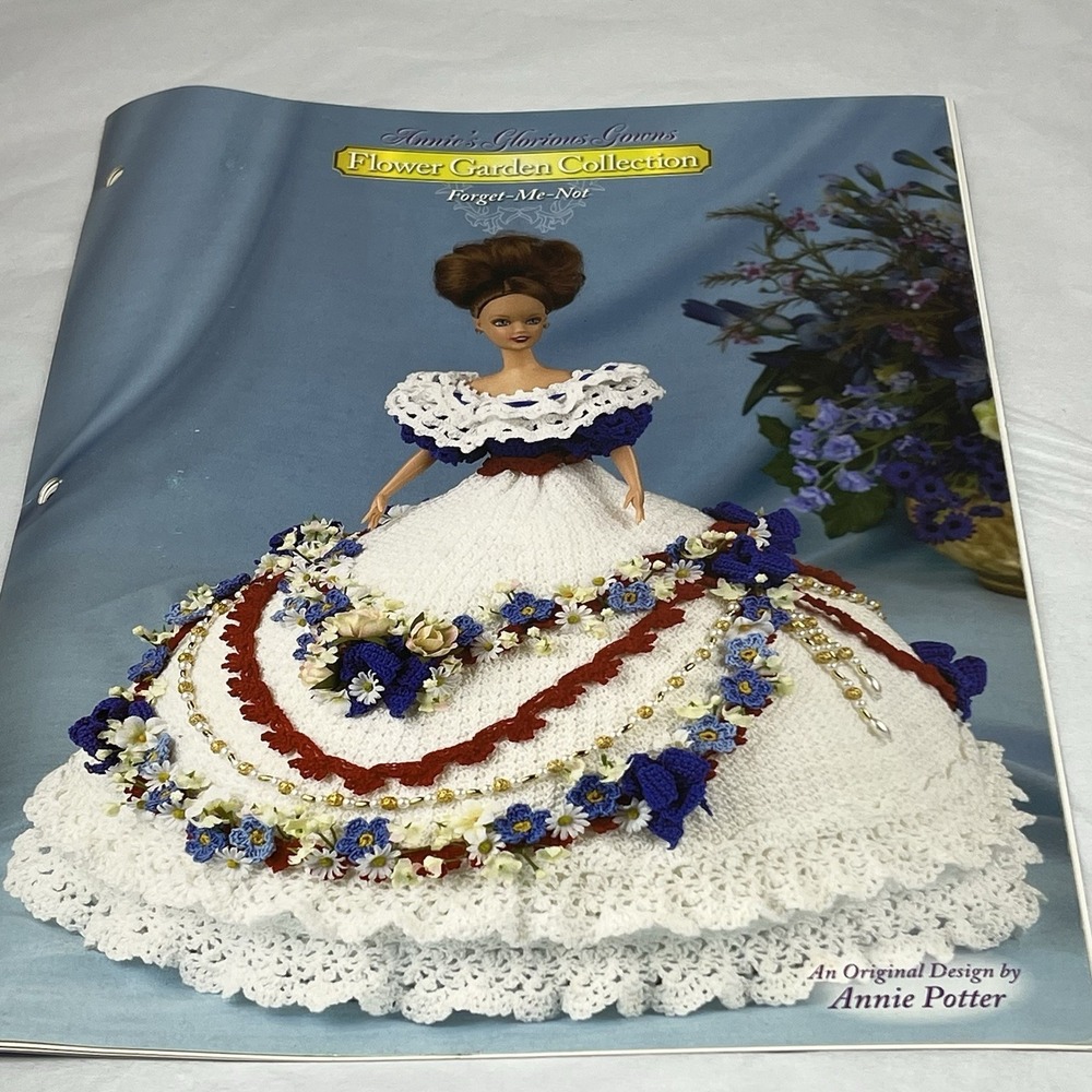 Annie's Glorious Gowns FLOWER GARDEN COLLECTION Crochet Pattern Forget Me Not